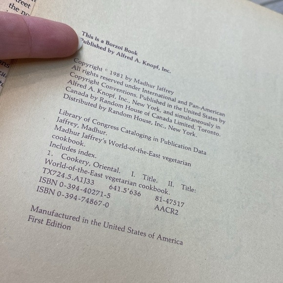 1st Ed/PRT Madhur Jaffrey's World Of the East Vegetarian Cooking Cook Book - Picture 14 of 14